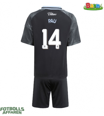 Aston Villa Pau Torres #14 Bortaställ Barn 2025-26 Kortärmad (+ Korta byxor)